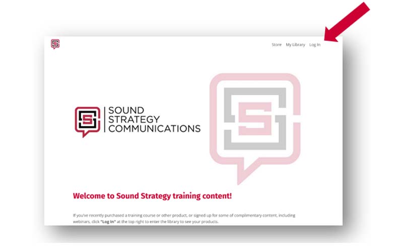 Go to your Sound Strategy training content library